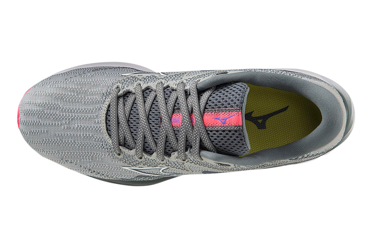 Mizuno Wave Rider 27 B Pearl Blue/White/High-Vis Pink Womens #color_grey-multi-pinks-purples