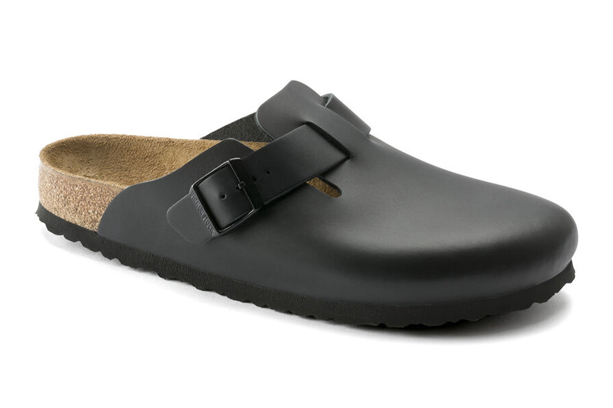 Birkenstock Boston N Black Smooth Leather Unisex #color_black
