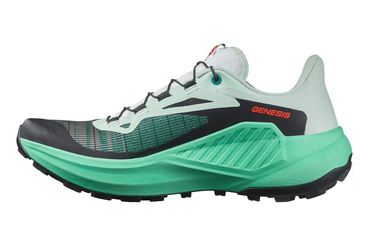 Salomon Genesis B Bay/Electric Green/Cherry Tomato Womens #color_green-multi-reds-oranges