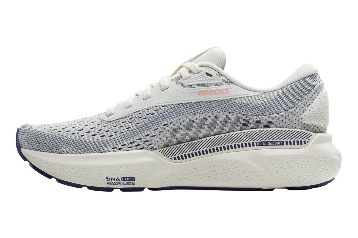 Brooks Adrenaline GTS 24 D Grey/Blue Ribbon/Peach Womens #color_grey-multi-pinks-purples