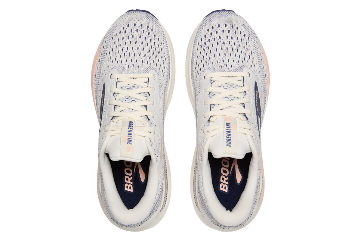 Brooks Adrenaline GTS 24 D Grey/Blue Ribbon/Peach Womens #color_grey-multi-pinks-purples