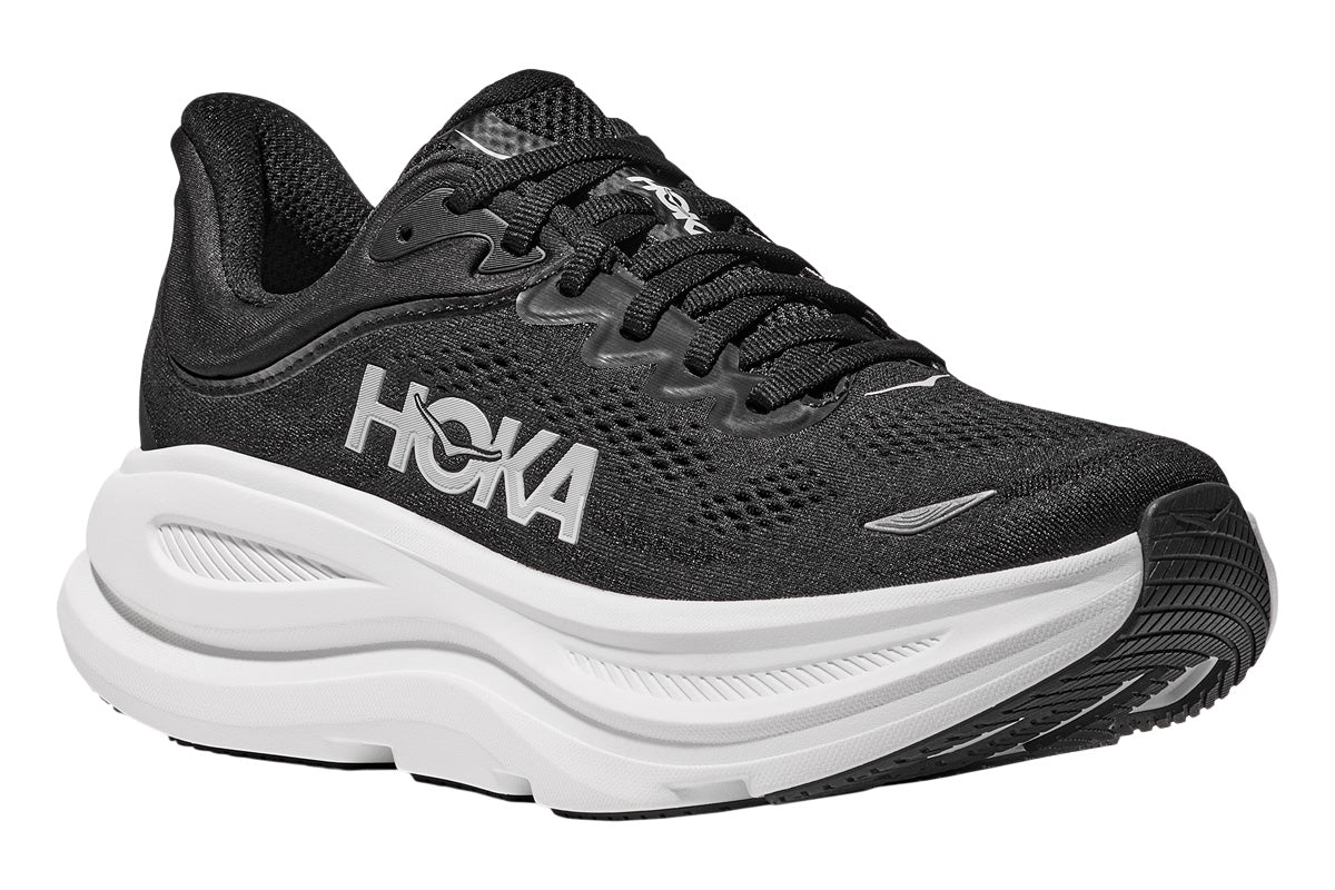 Hoka Bondi 9 4E Black/White Mens #color_black-multi-whites