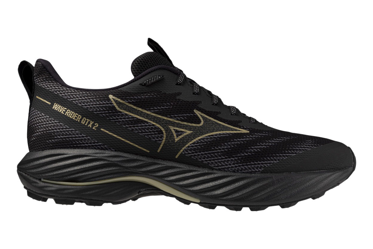 Mizuno Wave Rider GTX 2 D Iron Gate/GE Gold/Black Womens #color_black-multi