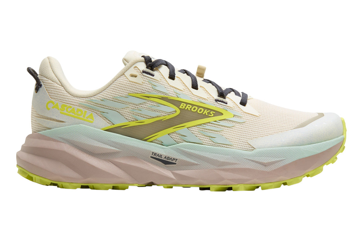 Brooks Cascadia 19 B Coconut/Misty Blue/Ebony Womens #color_grey