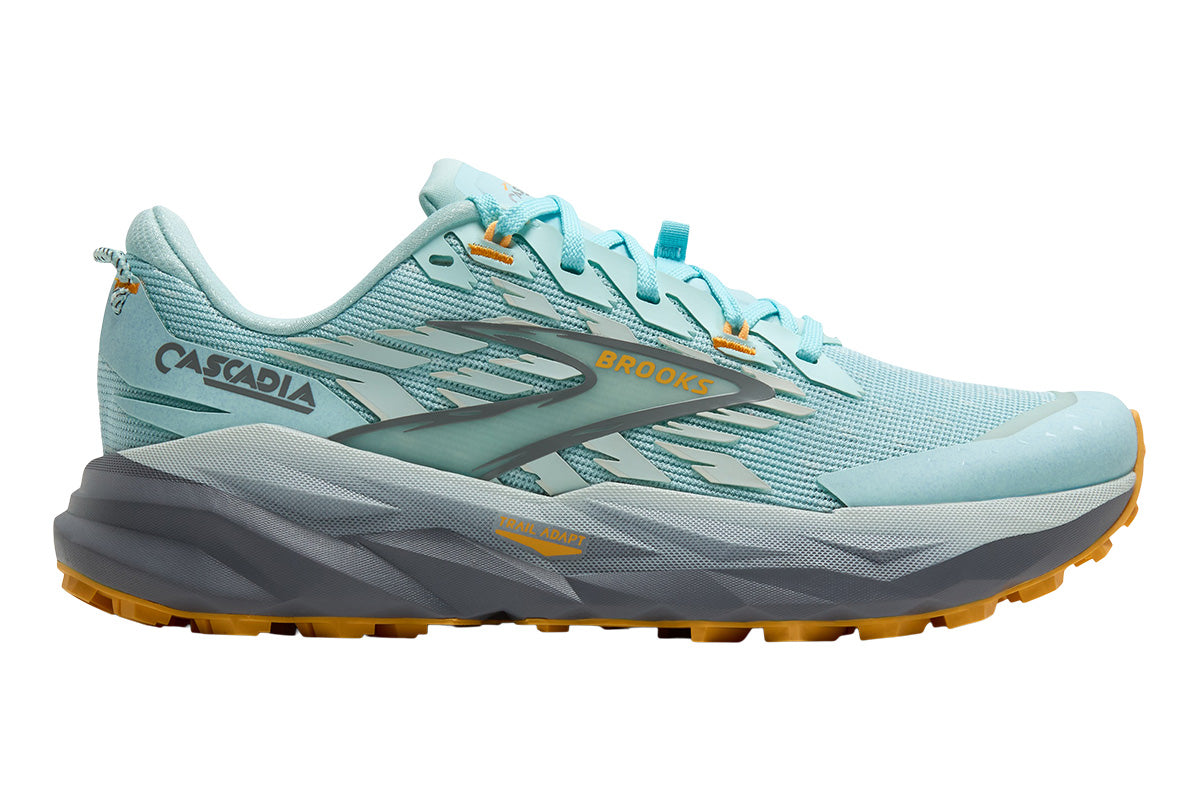 Brooks Cascadia 19 D Clearwater/Primer Grey/Apricot Womens #color_blue-multi