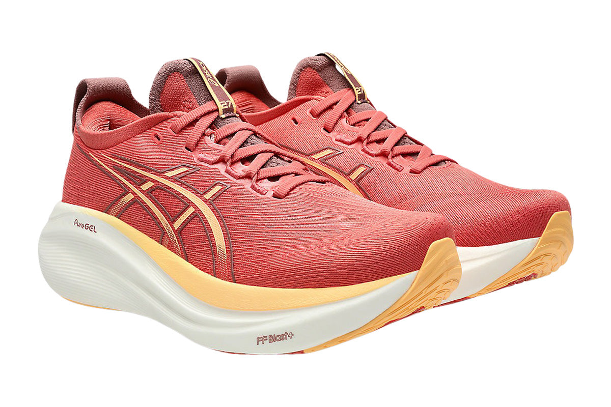 Asics Gel-Nimbus 27 D Dark Pink Clay/Orange Glow Womens #color_pink