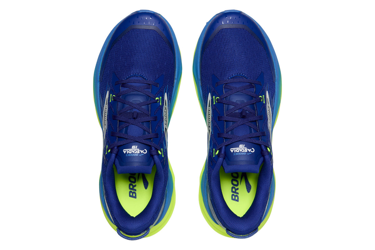 Brooks Cascadia 19 2E Surf the Web/Nightlife/White Mens #color_blue-multi