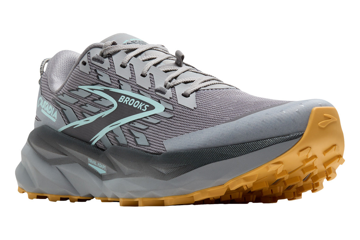 Brooks Cascadia 19 D Alloy/Ebony/Orange Mens #color_grey