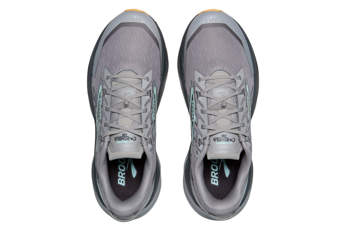 Brooks Cascadia 19 D Alloy/Ebony/Orange Mens #color_grey