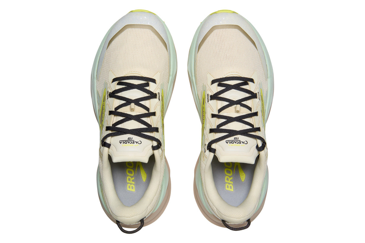 Brooks Cascadia 19 B Coconut/Misty Blue/Ebony Womens #color_grey
