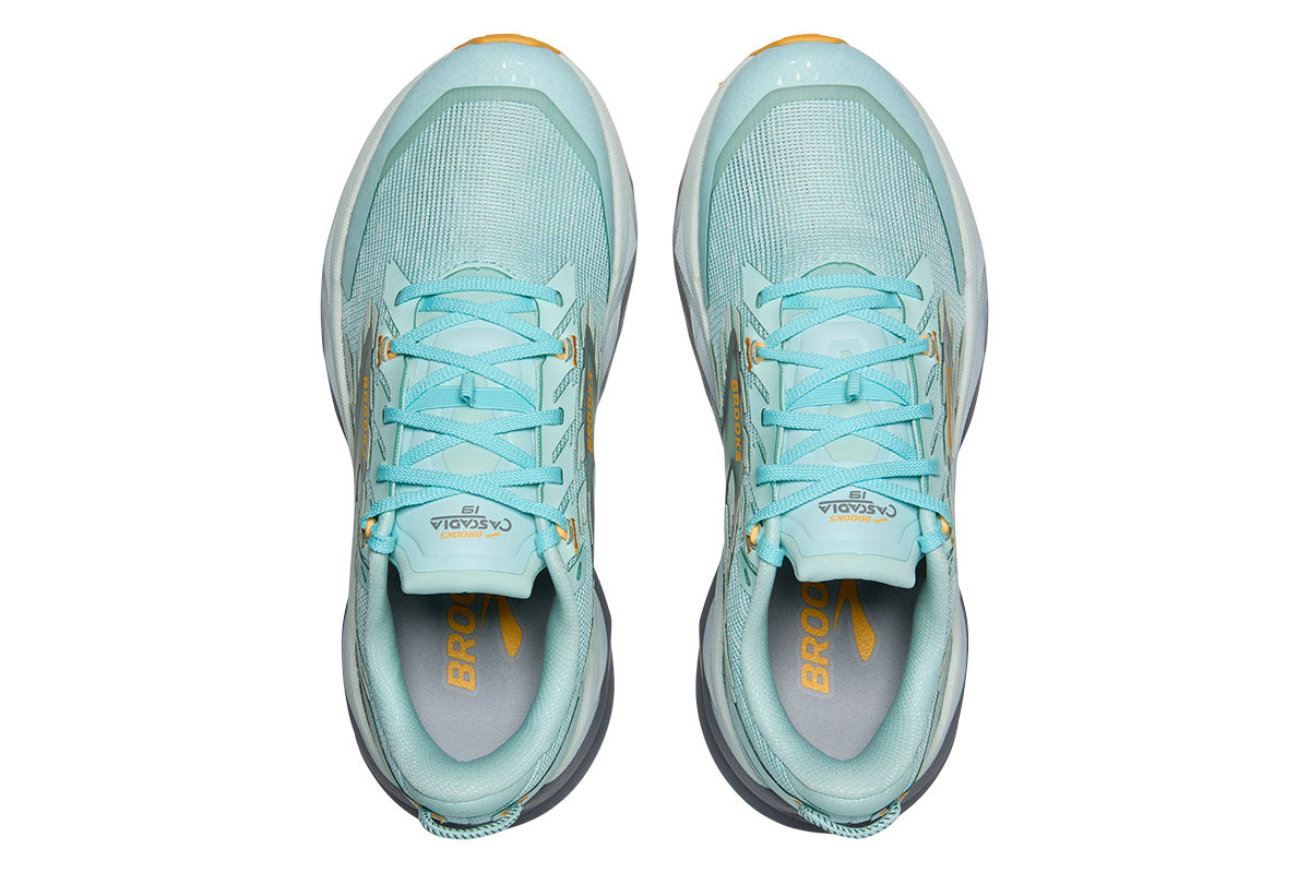 Brooks Cascadia 19 D Clearwater/Primer Grey/Apricot Womens #color_blue-multi