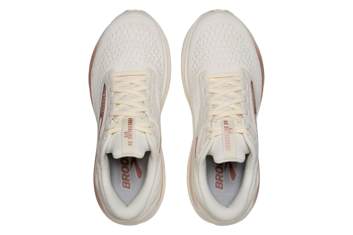 Brooks Adrenaline GTS 24 B Coconut/Rose Gold Womens #color_white-multi-metallic