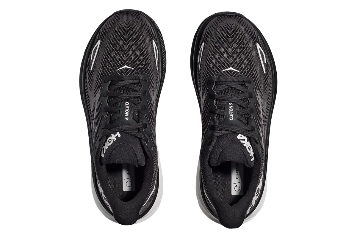 Hoka Clifton 9 B Black/White Womens #color_black-multi-whites