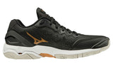 Mizuno Wave Stealth V NB B Black/white/gold Womens #color_black-multi-whites