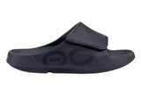 Oofos Ooahh Sport Flex Slide D Black Matte Mens