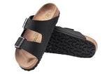 Birkenstock Arizona R Black BirkiBuc/Microfibre Vegan Womens #color_black