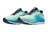 Mizuno Wave Sky 7 B Beveled Glass/White/Hawaiian Ocean Womens #color_blue-multi-blues