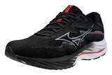 Mizuno Wave Rider 27 D Black/Nickel/Cayenne Mens #color_black-multi-reds-oranges