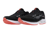 Mizuno Wave Rider 27 B Black/Nickel/Dubarry Womens #color_black-multi-reds-oranges