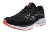 Mizuno Wave Rider 27 B Black/Nickel/Dubarry Womens #color_black-multi-reds-oranges