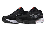 Mizuno Wave Rider 27 D Black/Nickel/Cayenne Mens #color_black-multi-reds-oranges