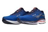 Mizuno Wave Rider 27 D Surf the web/White/Neon flame Mens #color_blue-multi-blues