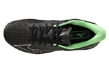 Mizuno Wave Exceed Tour 5 AC D Black/Silver/Techno Green Mens #color_black-multi-greens