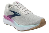 Brooks Ghost 16 D White/Grey/Estate Blue Womens #color_grey-multi-pinks-purples