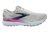 Brooks Ghost 16 D White/Grey/Estate Blue Womens #color_grey-multi-pinks-purples