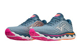 Mizuno Wave Horizon 6 B Blue Ashes/Silver/Neon Pink Womens #color_grey-dark-grey