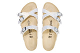 Birkenstock Franca R Shiny Embossed White Birko-Flor Womens #color_white