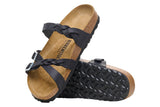 Birkenstock Franca Braided R Black Oiled Leather Womens #color_black