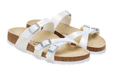 Birkenstock Franca R Shiny Embossed White Birko-Flor Womens #color_white