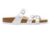 Birkenstock Franca R Shiny Embossed White Birko-Flor Womens #color_white