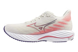 Mizuno Wave Rider 28 B Snow White/Camellia Rose/Vintage Indigo Womens #color_white-multi-pinks