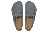 Birkenstock Boston R Soft Footbed Basalt Grey Suede Leather Unisex #color_grey