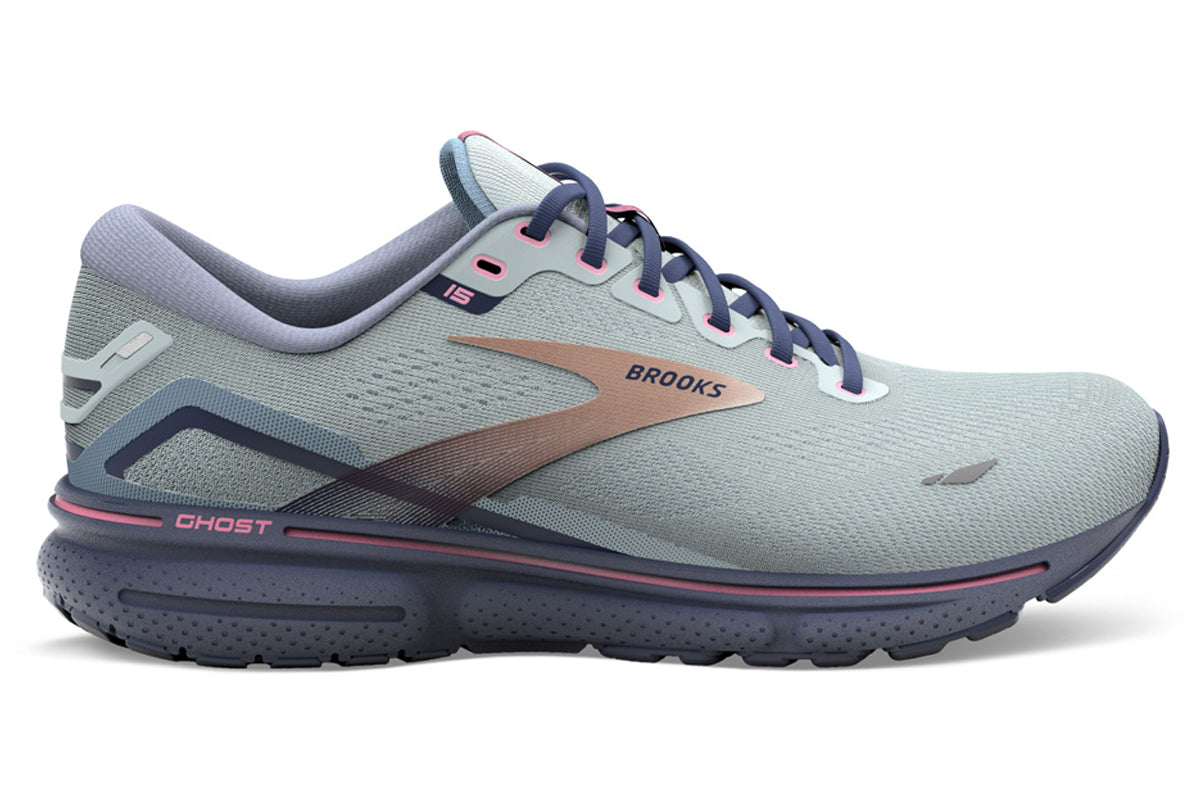 Brooks Ghost 15 D Spa Blue/Neo Pink/Copper Womens – Pure Performance