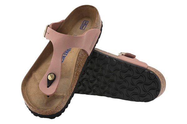 Birkenstock Gizeh R Soft Footbed Old Rose Nubuck Leather Womens – Pure ...