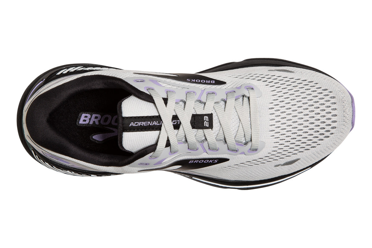 Brooks Adrenaline GTS 23 2E Grey/Black/Purple Womens #color_grey-multi-pinks-purples